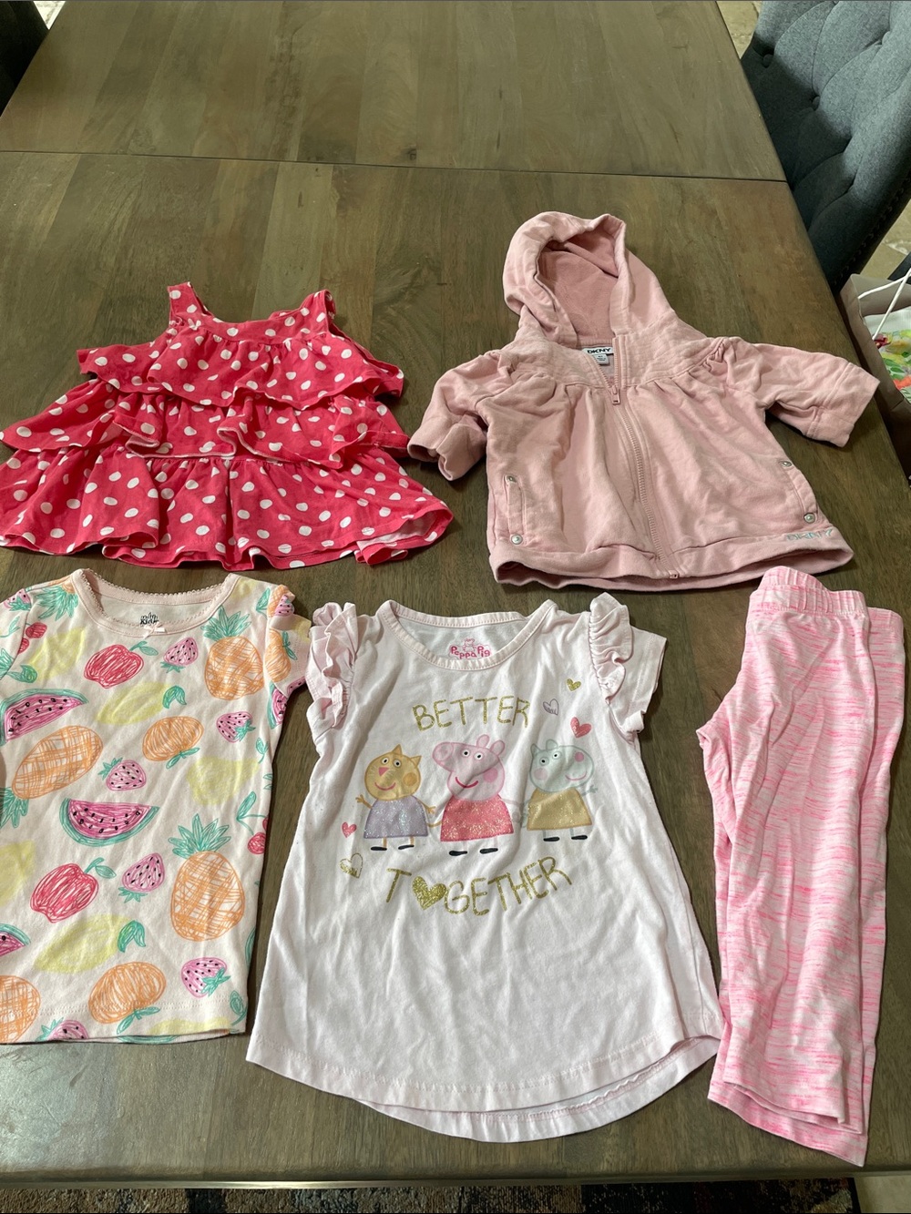 4t bundle spring/summer pink top, pants, and light jacket for layering